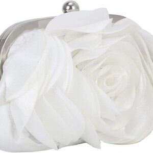 Stylish Satin Rose Clutch Purse - Perfect for Weddings, Parties, and Prom